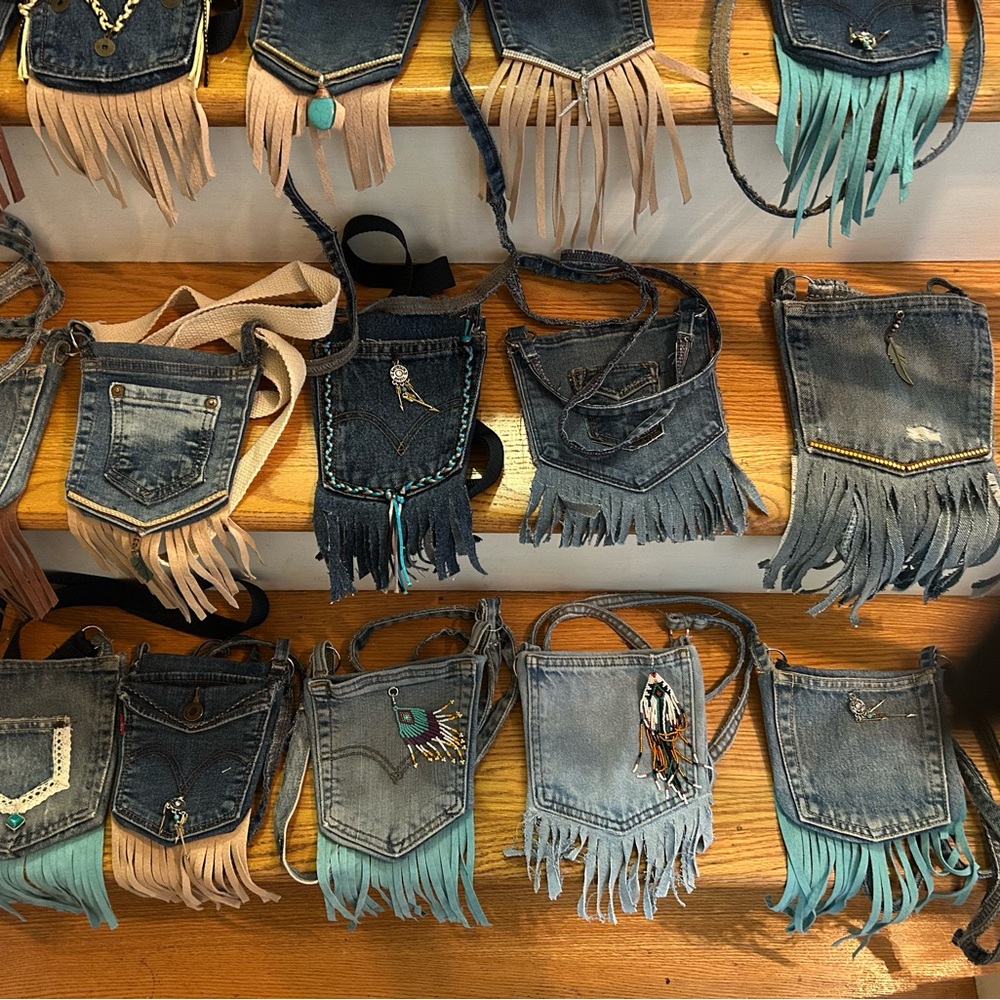 Denim Fringe Crossbody Bag - Picture 3 of 3